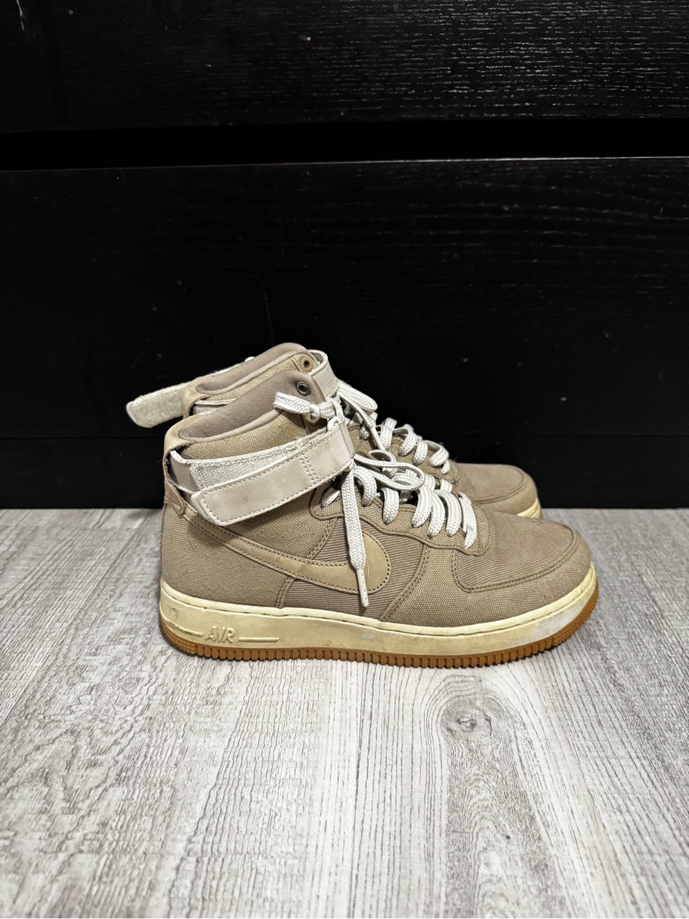 Nike High-Top Sneakers in Taupe and Cream